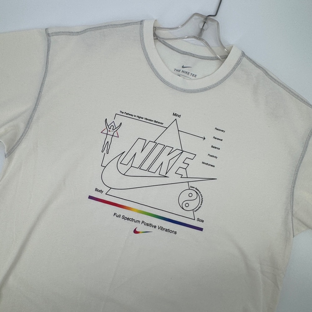 Nike Mens Full Spectrum Positive Vibrations Graphic Tee Sail Cream DD1410-901 L